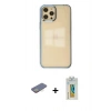 MARSİLYAN™- iPhone 12 Pro Max Kılıf Doruk Doku Prime - Siyah Polymer Nano Ekran Koruyucu + Renkli Kamera Lens Koruma Cam - SI