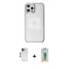 MARSİLYAN™- iPhone 12 Pro Max Kılıf Doruk Doku Prime - Siyah Polymer Nano Ekran Koruyucu + Shine Kamera Lens - LT