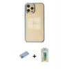 MARSİLYAN™- iPhone 12 Pro Max Kılıf Doruk Doku Prime - Siyah Polymer Nano Ekran Koruyucu + Shine Kamera Lens Koruma Cam - MI
