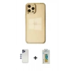 MARSİLYAN™- iPhone 12 Pro Max Kılıf Doruk Doku Prime - Siyah Polymer Nano Ekran Koruyucu + Shine Kamera Lens - LT