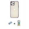 MARSİLYAN™- iPhone 12 Pro Max Kılıf Doruk Doku Prime - Siyah Polymer Nano Ekran Koruyucu + Shine Kamera Lens Koruma Cam - MI