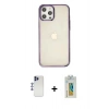 MARSİLYAN™- iPhone 12 Pro Max Kılıf Doruk Doku Prime - Siyah Polymer Nano Ekran Koruyucu + Shine Kamera Lens - LT