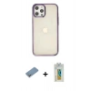 MARSİLYAN™- iPhone 12 Pro Max Kılıf Doruk Doku Prime - Siyah Polymer Nano Ekran Koruyucu + Shine Kamera Lens Koruma Cam - GS