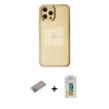 MARSİLYAN™- iPhone 12 Pro Max Kılıf Doruk Doku Prime - Siyah Polymer Nano Ekran Koruyucu + Sierra Blue Shine Kamera Lens Koruma Cam
