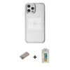 MARSİLYAN™- iPhone 12 Pro Max Kılıf Doruk Doku Prime - Siyah Polymer Nano Ekran Koruyucu + Sierra Blue Shine Kamera Lens Koruma Cam