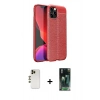 MARSİLYAN™- iPhone 12 Pro Max Kılıf Doruk Klasik Özel Seri - Şeffaf 360 Full Body Arka Koruyucu + Gold Shine Kamera Lens