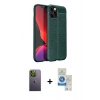 MARSİLYAN™- iPhone 12 Pro Max Kılıf Doruk Klasik Özel Seri - Şeffaf Royal Nano Ekran Koruyucu + Neon Fosforlu Kamera Lens - YL