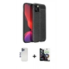 MARSİLYAN™- iPhone 12 Pro Max Kılıf Doruk Klasik Özel Seri - Şeffaf Temperli Cam Ekran Koruyucu + Shine Kamera Lens - LT