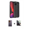 MARSİLYAN™- iPhone 12 Pro Max Kılıf Doruk Klasik Özel Seri - Şeffaf Temperli Cam Ekran Koruyucu + Neon Fosforlu Kamera Lens - SI