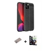 MARSİLYAN™- iPhone 12 Pro Max Kılıf Doruk Klasik Özel Seri - Şeffaf Temperli Cam Ekran Koruyucu + Sierra Blue Shine Kamera Lens Koruma Cam