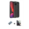 MARSİLYAN™- iPhone 12 Pro Max Kılıf Doruk Klasik Özel Seri - Şeffaf Temperli Cam Ekran Koruyucu + Shine Kamera Lens Koruma Cam - SH