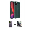 MARSİLYAN™- iPhone 12 Pro Max Kılıf Doruk Klasik Özel Seri - Şeffaf Temperli Cam Ekran Koruyucu + Neon Fosforlu Kamera Lens - YL