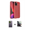 MARSİLYAN™- iPhone 12 Pro Max Kılıf Doruk Klasik Özel Seri - Şeffaf Temperli Cam Ekran Koruyucu + Neon Fosforlu Kamera Lens - YL