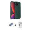 MARSİLYAN™- iPhone 12 Pro Max Kılıf Doruk Klasik Özel Seri - Şeffaf Uv Polymer Nano Ekran Koruyucu + Metal Kamera Lens Koruma Cam - KI