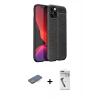 MARSİLYAN™- iPhone 12 Pro Max Kılıf Doruk Klasik Özel Seri - Şeffaf Uv Polymer Nano Ekran Koruyucu + Renkli Kamera Lens Koruma Cam - MI