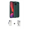 MARSİLYAN™- iPhone 12 Pro Max Kılıf Doruk Klasik Özel Seri - Şeffaf Uv Polymer Nano Ekran Koruyucu + Shine Kamera Lens - LT