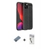 MARSİLYAN™- iPhone 12 Pro Max Kılıf Doruk Klasik Özel Seri - Şeffaf Uv Polymer Nano Ekran Koruyucu + Shine Kamera Lens Koruma Cam - SH