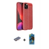 MARSİLYAN™- iPhone 12 Pro Max Kılıf Doruk Klasik Özel Seri - Siyah 18D Cam Ekran Koruyucu + Renkli Kamera Lens Koruma Cam - TU