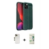 MARSİLYAN™- iPhone 12 Pro Max Kılıf Doruk Klasik Özel Seri - Siyah 20D Premium Cam Ekran Koruyucu + Gold Shine Kamera Lens