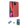 MARSİLYAN™- iPhone 12 Pro Max Kılıf Doruk Klasik Özel Seri - Siyah 34D Izgaralı Cam + Shine Kamera Lens Koruma Cam - GS