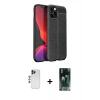 MARSİLYAN™- iPhone 12 Pro Max Kılıf Doruk Klasik Özel Seri - Siyah 360 Mat Full Body Arka Koruyucu + Shine Kamera Lens - LT