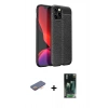 MARSİLYAN™- iPhone 12 Pro Max Kılıf Doruk Klasik Özel Seri - Siyah 360 Mat Full Body Arka Koruyucu + Renkli Kamera Lens Koruma Cam - TU