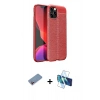 MARSİLYAN™- iPhone 12 Pro Max Kılıf Doruk Klasik Özel Seri - Siyah 3D Antistatik Cam Ekran Koruyucu + Shine Kamera Lens Koruma Cam - PE