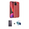 MARSİLYAN™- iPhone 12 Pro Max Kılıf Doruk Klasik Özel Seri - Siyah 3D Antistatik Seramik Nano Ekran Koruyucu + Neon Fosforlu Kamera Lens - BZ