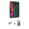 MARSİLYAN™- iPhone 12 Pro Max Kılıf Doruk Klasik Özel Seri - Siyah Bilvis Hayalet Cam Ekran Koruyucu + Shine Kamera Lens Koruma Cam - MI