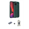 MARSİLYAN™- iPhone 12 Pro Max Kılıf Doruk Klasik Özel Seri - Siyah Bilvis Hayalet Cam Ekran Koruyucu + Renkli Kamera Lens Koruma Cam - MI