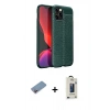 MARSİLYAN™- iPhone 12 Pro Max Kılıf Doruk Klasik Özel Seri - Siyah Bilvis Hayalet Cam Ekran Koruyucu + Shine Kamera Lens Koruma Cam - PE