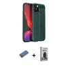 MARSİLYAN™- iPhone 12 Pro Max Kılıf Doruk Klasik Özel Seri - Siyah Bilvis Hayalet Cam Ekran Koruyucu + Shine Kamera Lens Koruma Cam - GD