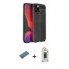 MARSİLYAN™- iPhone 12 Pro Max Kılıf Doruk Klasik Özel Seri - Siyah Bilvis Hayalet Cam Ekran Koruyucu + Shine Kamera Lens Koruma Cam - GD