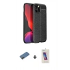 MARSİLYAN™- iPhone 12 Pro Max Kılıf Doruk Klasik Özel Seri - Siyah Joko 5D Cam + Shine Kamera Lens Koruma Cam - GD