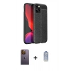 MARSİLYAN™- iPhone 12 Pro Max Kılıf Doruk Klasik Özel Seri - Siyah Joko Magic 5D Cam + Neon Fosforlu Kamera Lens - SI