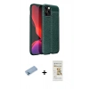 MARSİLYAN™- iPhone 12 Pro Max Kılıf Doruk Klasik Özel Seri - Siyah Mat Seramik Nano Ekran Koruyucu + Shine Kamera Lens Koruma Cam - MI