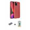 MARSİLYAN™- iPhone 12 Pro Max Kılıf Doruk Klasik Özel Seri - Siyah Polymer Nano Ekran Koruyucu + Renkli Kamera Lens Koruma Cam - PE