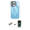 MARSİLYAN™- iPhone 12 Pro Max Kılıf Doruk Prime - Şeffaf 360 Full Body Arka Koruyucu + Shine Kamera Lens Koruma Cam - SABE