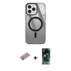 MARSİLYAN™- iPhone 12 Pro Max Kılıf Doruk Prime - Şeffaf 360 Full Body Arka Koruyucu + Shine Kamera Lens Koruma Cam - SABE