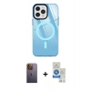 MARSİLYAN™- iPhone 12 Pro Max Kılıf Doruk Prime - Şeffaf Royal Nano Ekran Koruyucu + Neon Fosforlu Kamera Lens - SI