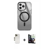 MARSİLYAN™- iPhone 12 Pro Max Kılıf Doruk Prime - Şeffaf Temperli Cam Ekran Koruyucu + Shine Kamera Lens - GD