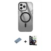MARSİLYAN™- iPhone 12 Pro Max Kılıf Doruk Prime - Şeffaf Temperli Cam Ekran Koruyucu + Shine Kamera Lens Koruma Cam - GS