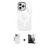 MARSİLYAN™- iPhone 12 Pro Max Kılıf Doruk Prime - Şeffaf Temperli Cam Ekran Koruyucu + Lacivert Shine Kamera Lens