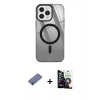 MARSİLYAN™- iPhone 12 Pro Max Kılıf Doruk Prime - Şeffaf Temperli Cam Ekran Koruyucu + Metal Kamera Lens Koruma Cam - GD