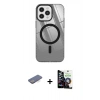 MARSİLYAN™- iPhone 12 Pro Max Kılıf Doruk Prime - Şeffaf Temperli Cam Ekran Koruyucu + Renkli Kamera Lens Koruma Cam - MI