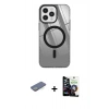 MARSİLYAN™- iPhone 12 Pro Max Kılıf Doruk Prime - Şeffaf Temperli Cam Ekran Koruyucu + Renkli Kamera Lens Koruma Cam - YL