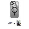 MARSİLYAN™- iPhone 12 Pro Max Kılıf Doruk Prime - Şeffaf Temperli Cam Ekran Koruyucu + Renkli Kamera Lens Koruma Cam - TU