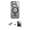 MARSİLYAN™- iPhone 12 Pro Max Kılıf Doruk Prime - Şeffaf Temperli Cam Ekran Koruyucu + Shine Kamera Lens Koruma Cam - SABE