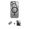 MARSİLYAN™- iPhone 12 Pro Max Kılıf Doruk Prime - Şeffaf Temperli Cam Ekran Koruyucu + Shine Kamera Lens Koruma Cam - SH