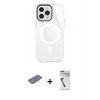 MARSİLYAN™- iPhone 12 Pro Max Kılıf Doruk Prime - Şeffaf Uv Polymer Nano Ekran Koruyucu + Renkli Kamera Lens Koruma Cam - MI